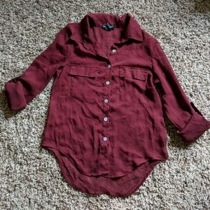 Sheer woman's button up blouse